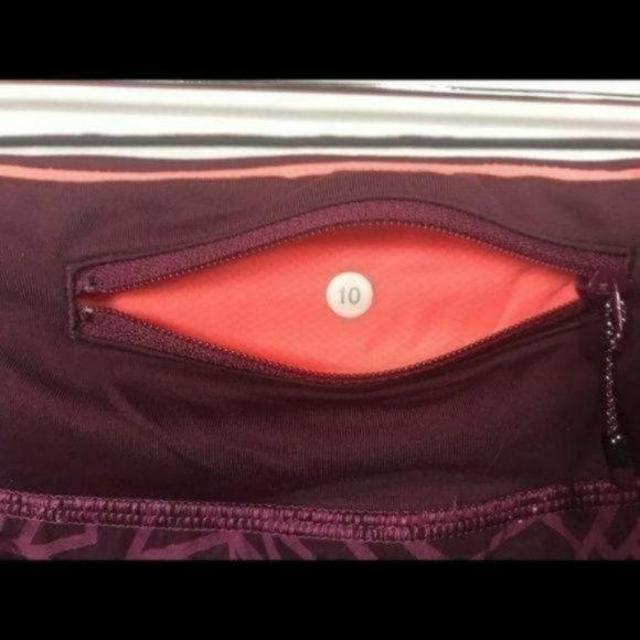 Lululemon Speed Shorts Posey Red Bordeaux, Size 10 - Picture 3 of 4